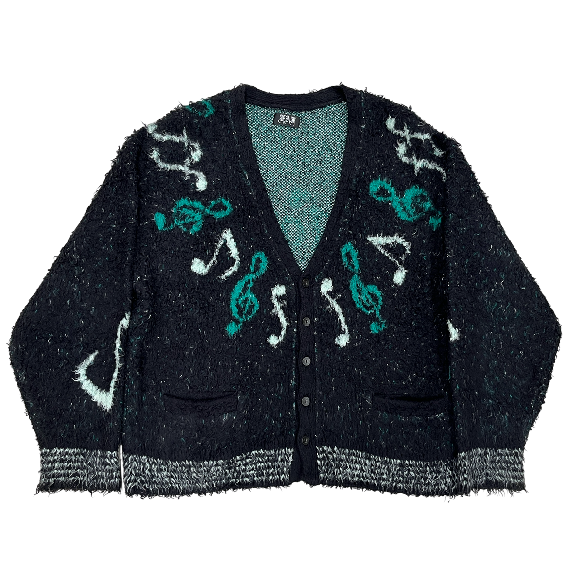 Fake Ass Flowers Cardigan SIZE 2 Mens Black And Green Rank (B) 13413008