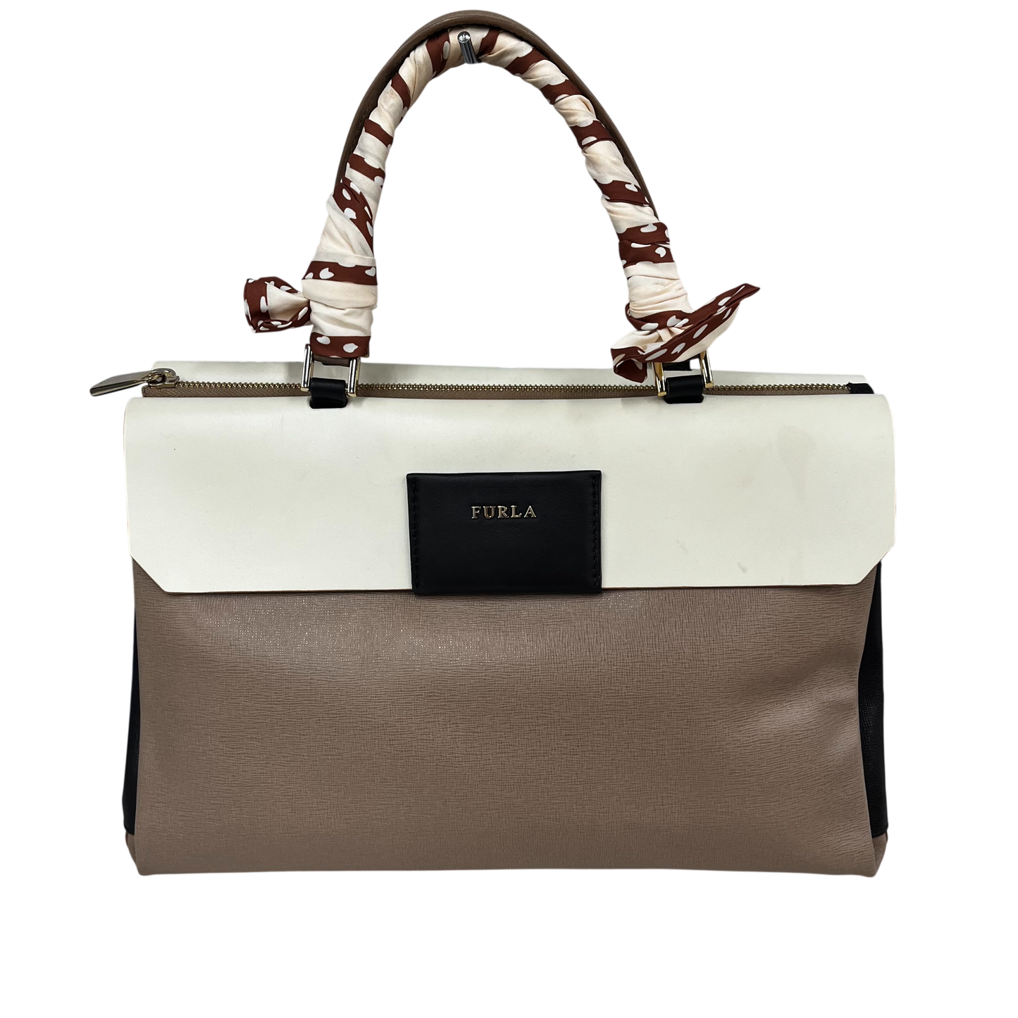 FURLA Handbag Rank(B) Ivory/Beige Stain