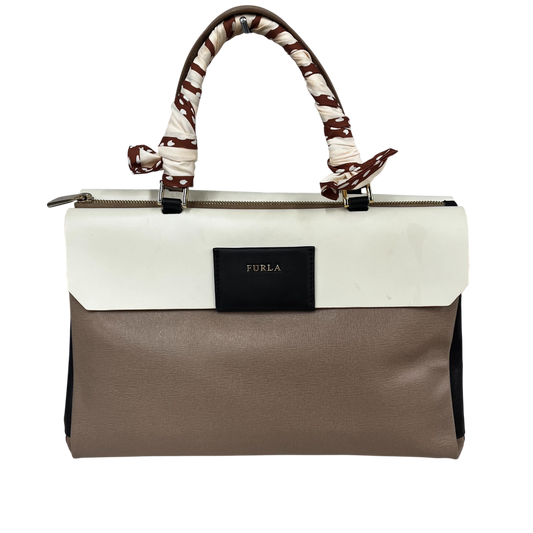 FURLA Handbag Rank(B) Ivory/Beige Stain