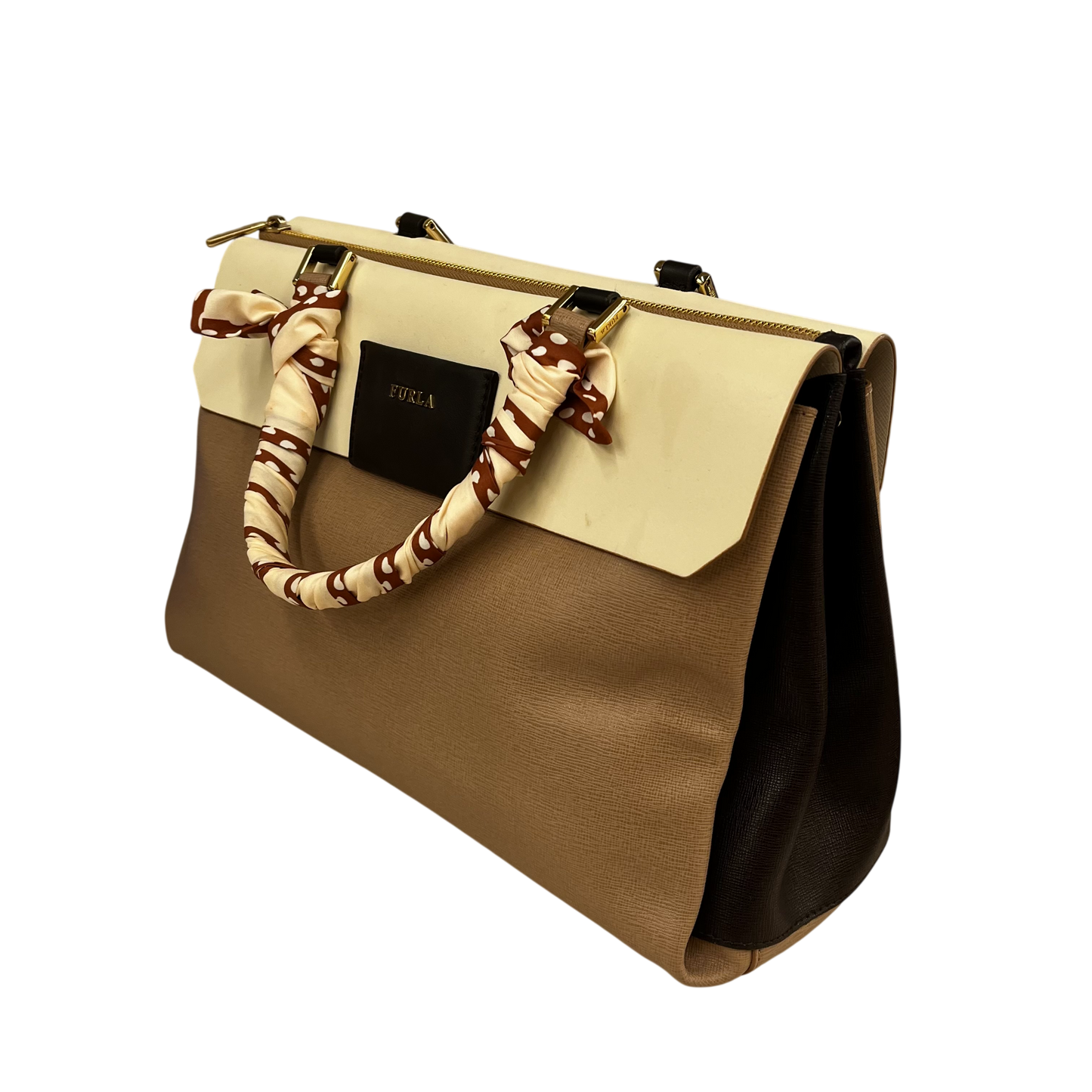 FURLA Handbag Rank(B) Ivory/Beige Stain