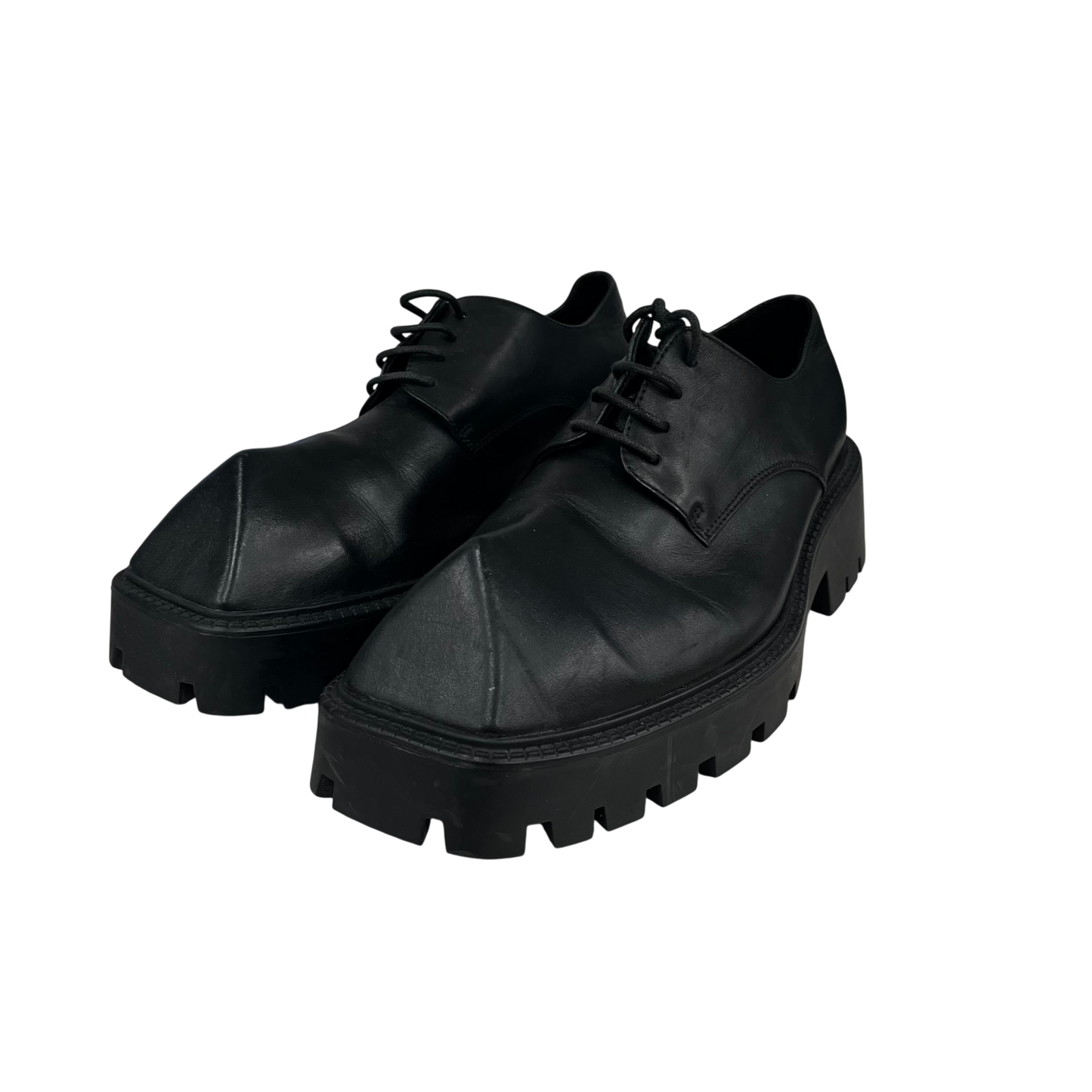 BALENCIAGA Leather Shoes 36 Unisex Black Rank(B) 656977