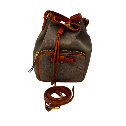 PRADA 2WAY Bag 1BH038 Rank(AB) Brown/Orange With Guarantee Card 204
