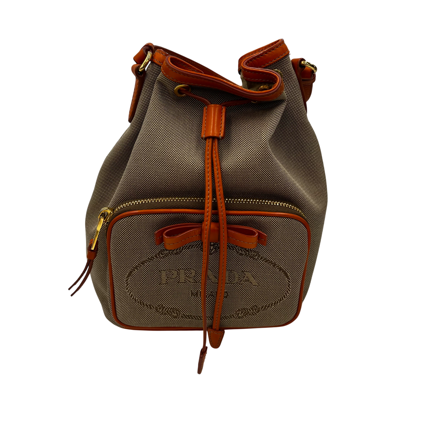 PRADA 2WAY Bag 1BH038 Rank(AB) Brown/Orange With Guarantee Card 204