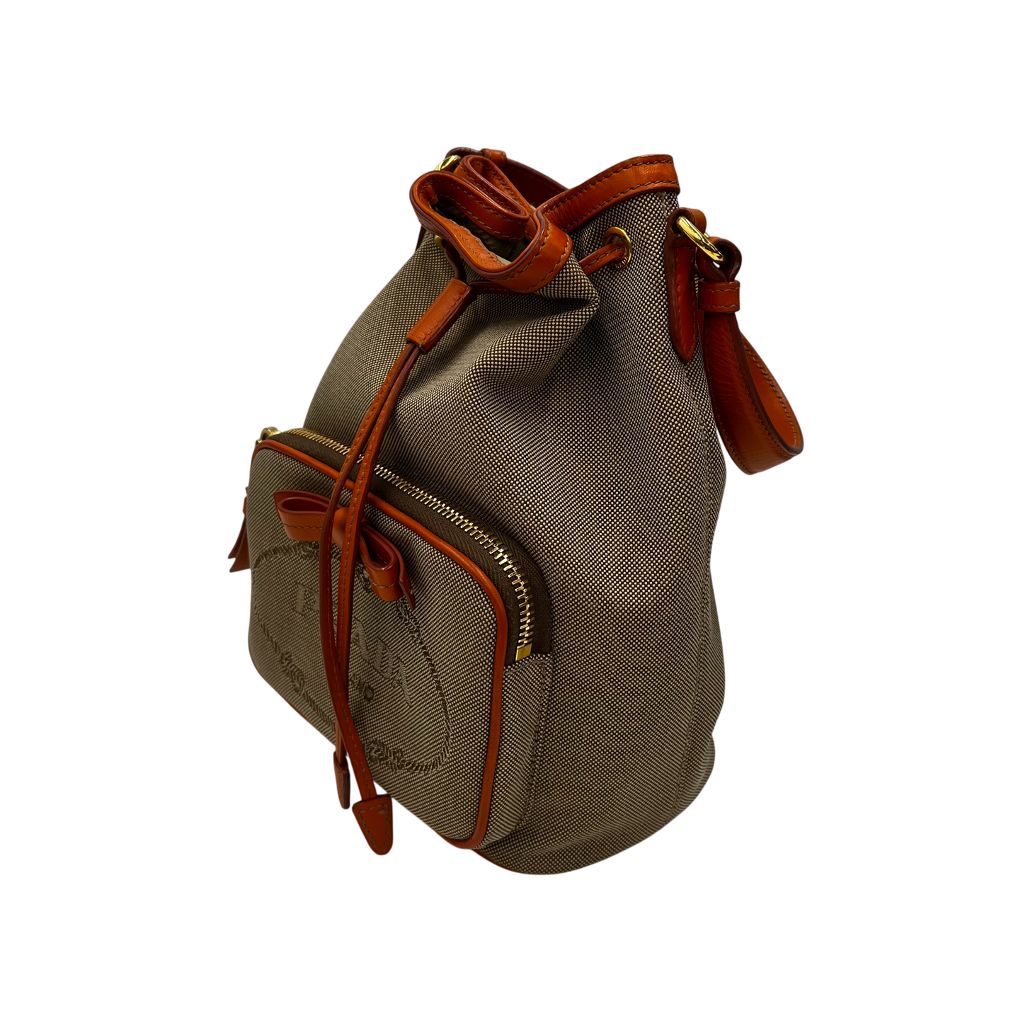 PRADA 2WAY Bag 1BH038 Rank(AB) Brown/Orange With Guarantee Card 204