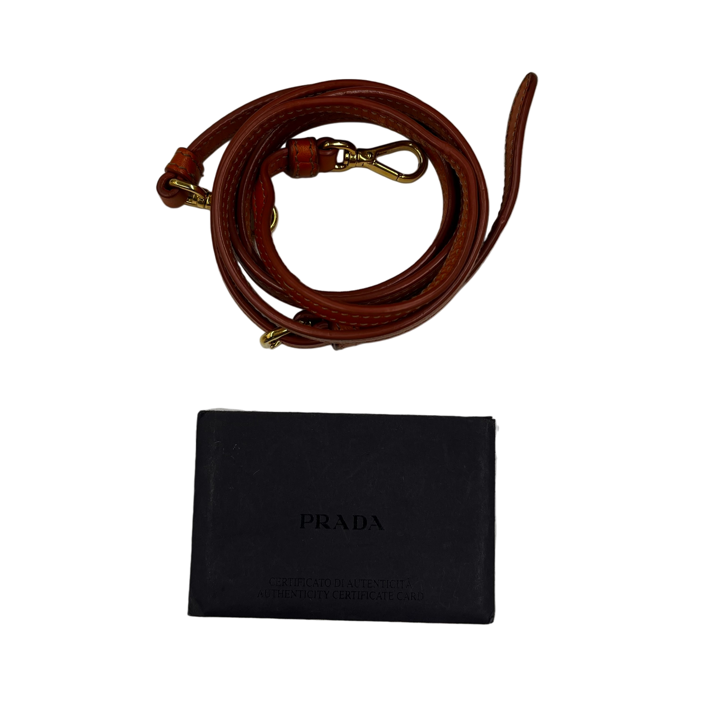 PRADA 2WAY Bag 1BH038 Rank(AB) Brown/Orange With Guarantee Card 204