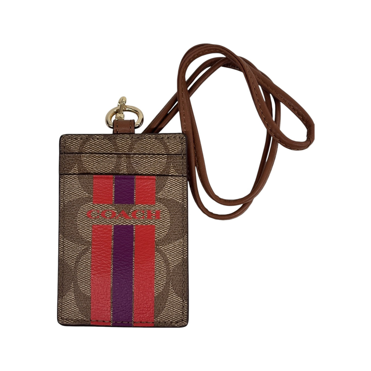COACH Card Case F66462 Brown And Red