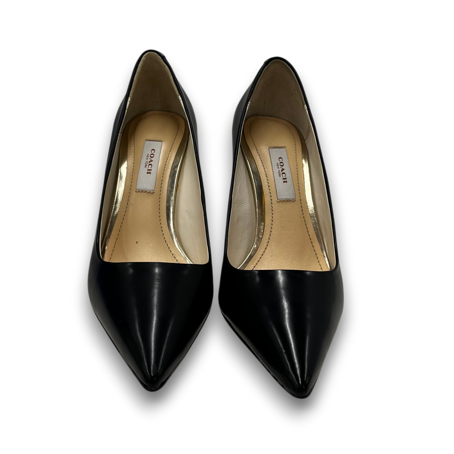 COACH High Heels Pumps 36.5 Lady's Black And Gold Rank(A) Q3198