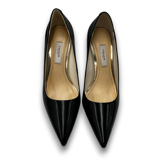 COACH High Heels Pumps 36.5 Lady's Black And Gold Rank(A) Q3198