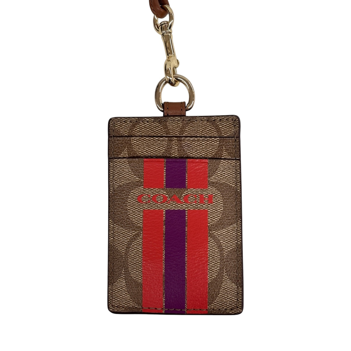 COACH Card Case F66462 Brown And Red