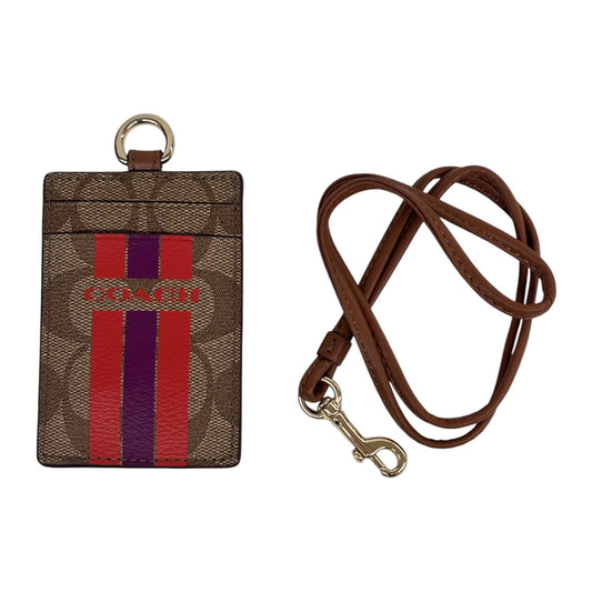 COACH Card Case F66462 Brown And Red