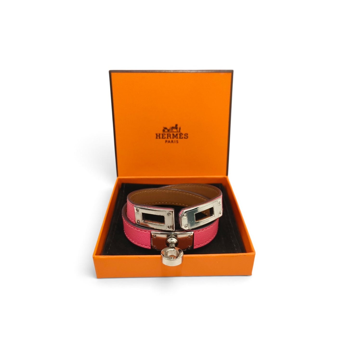 Bracelet HERMES Pink And Silver Mini Kelly Double A FS 004 GX  Rank B