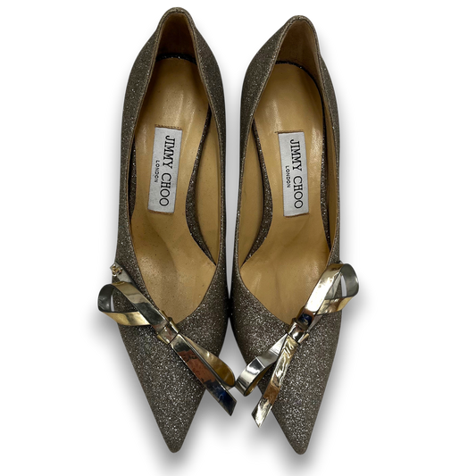 JIMMY CHOO Heel Pumps 36.5 Lady's Silver Rank(B)
