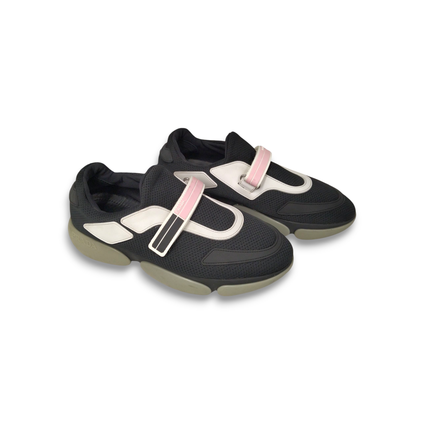 PRADA Sneaker 38 1/2 293 Lady's Black And Pink Rank B