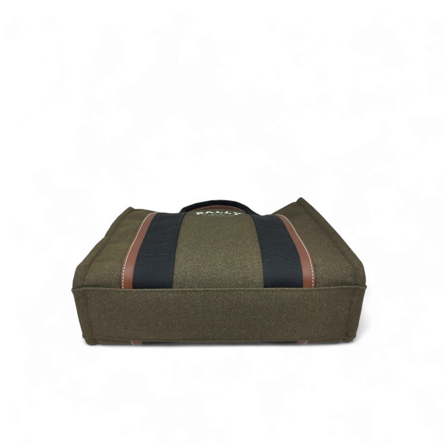 BALLY Hand Tote Bag Rank B Olive/Black Stain