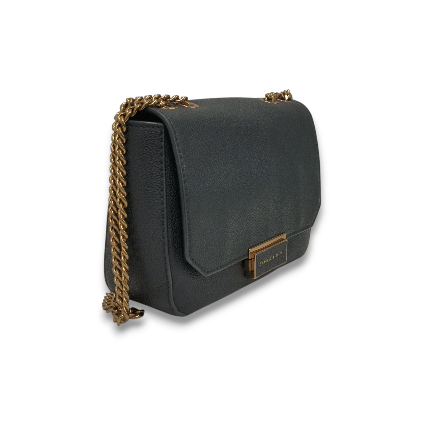 CHARLES & KEITH Shoulder Bag 80670824 Black *Stain* Rank B
