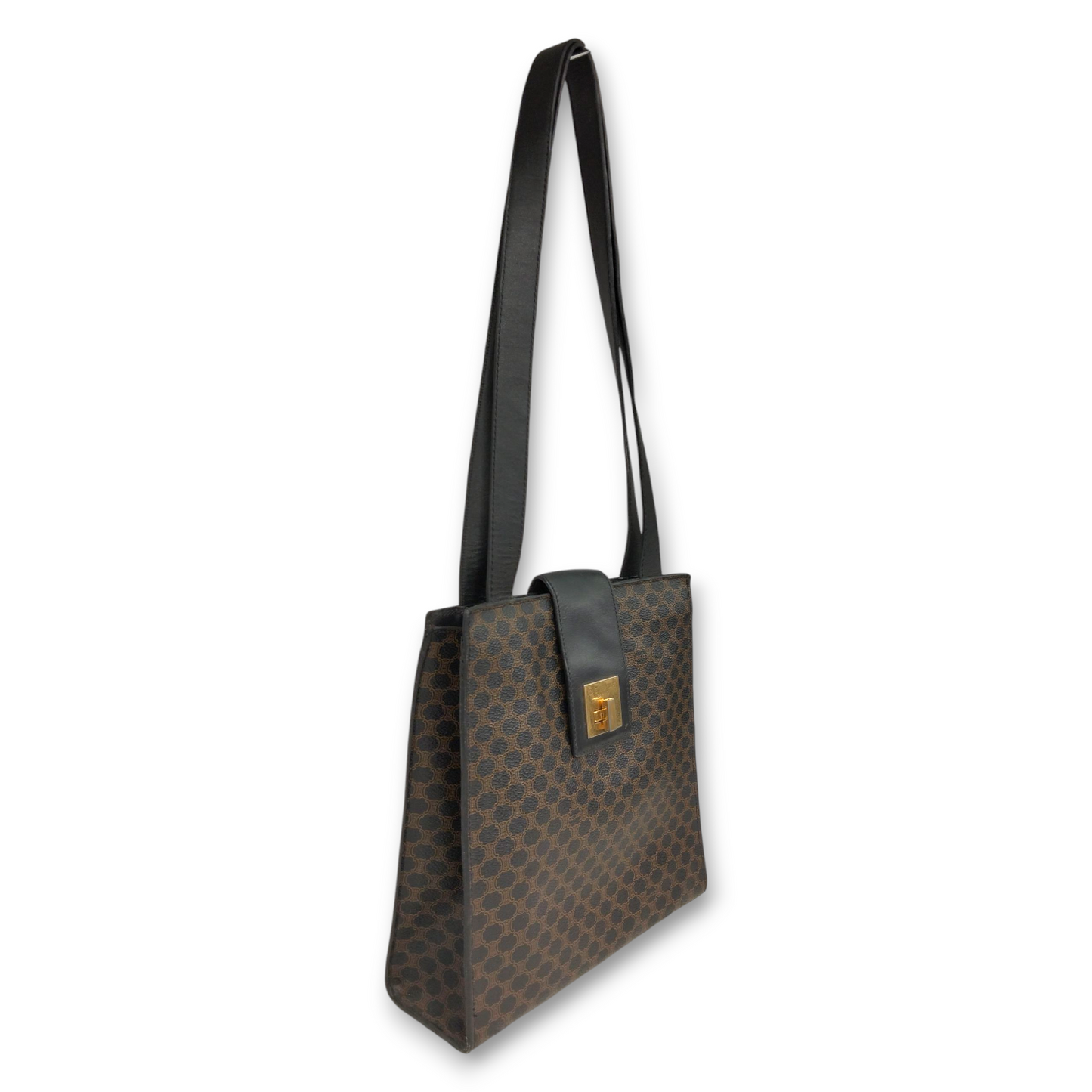 CELINE Shoulder Bag Brown And Black MC98/1 vintage Rank B