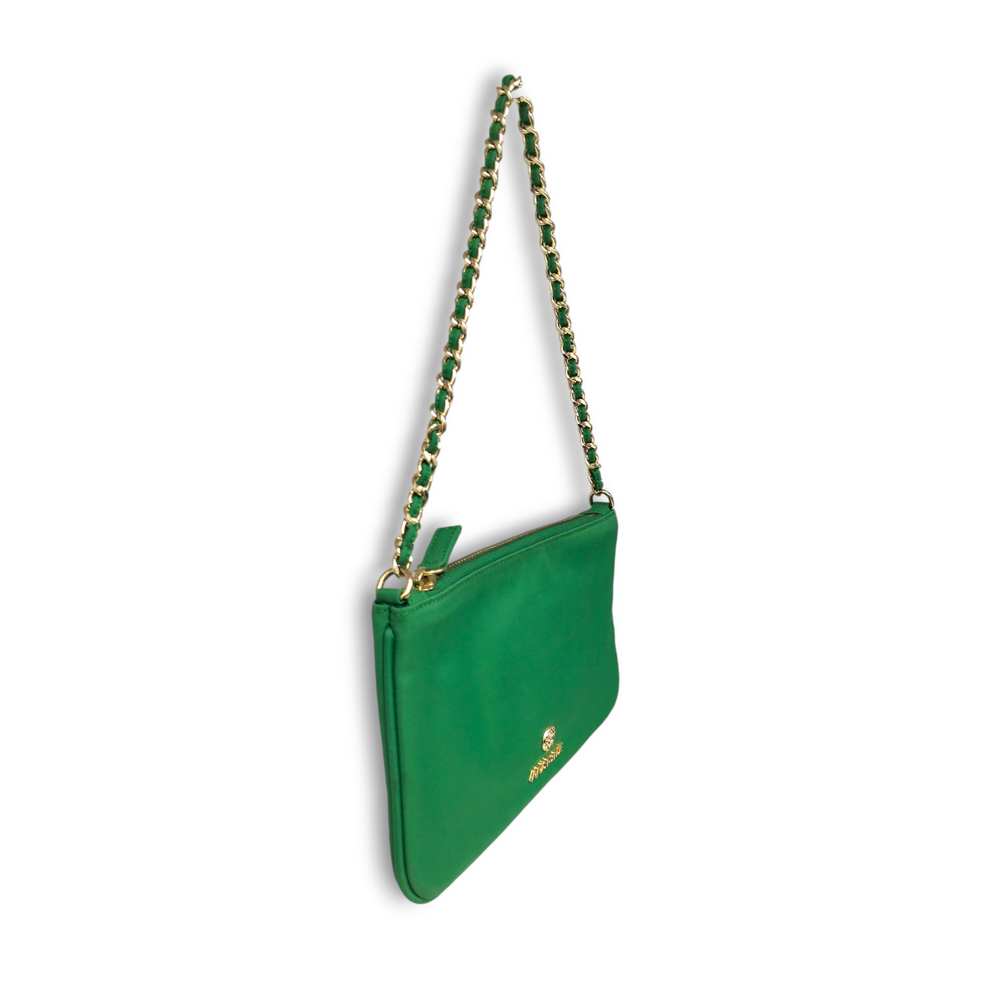 ARISTOTLE Shoulder Bag Green Nylon Teen Pouch Rank B
