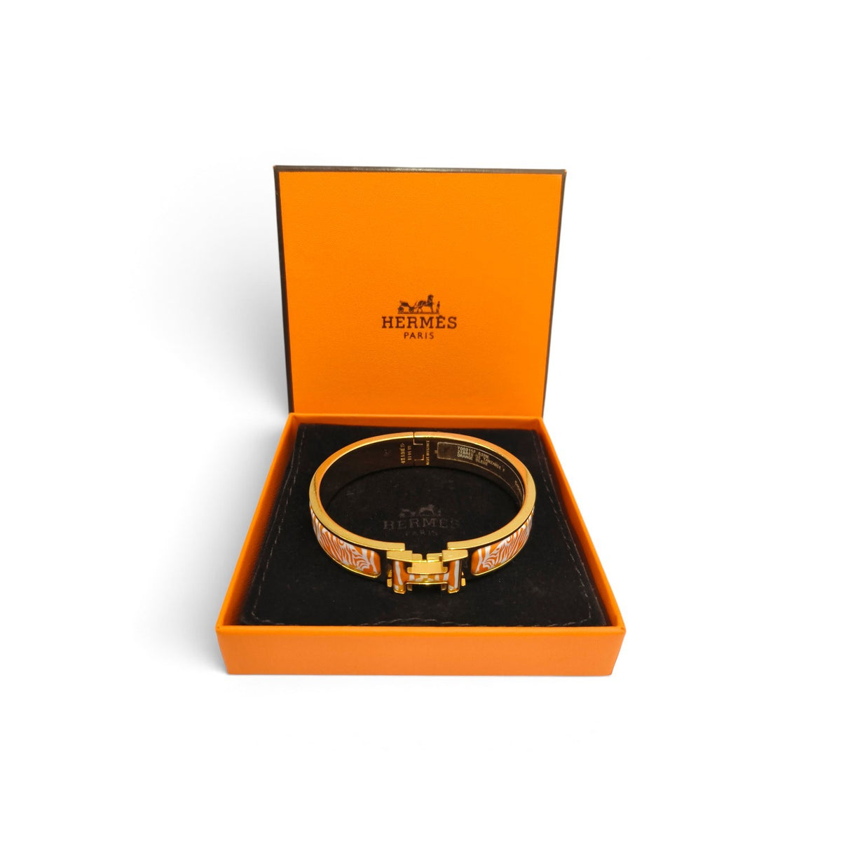 HERMES Bracelet Orange Clic H Rank B