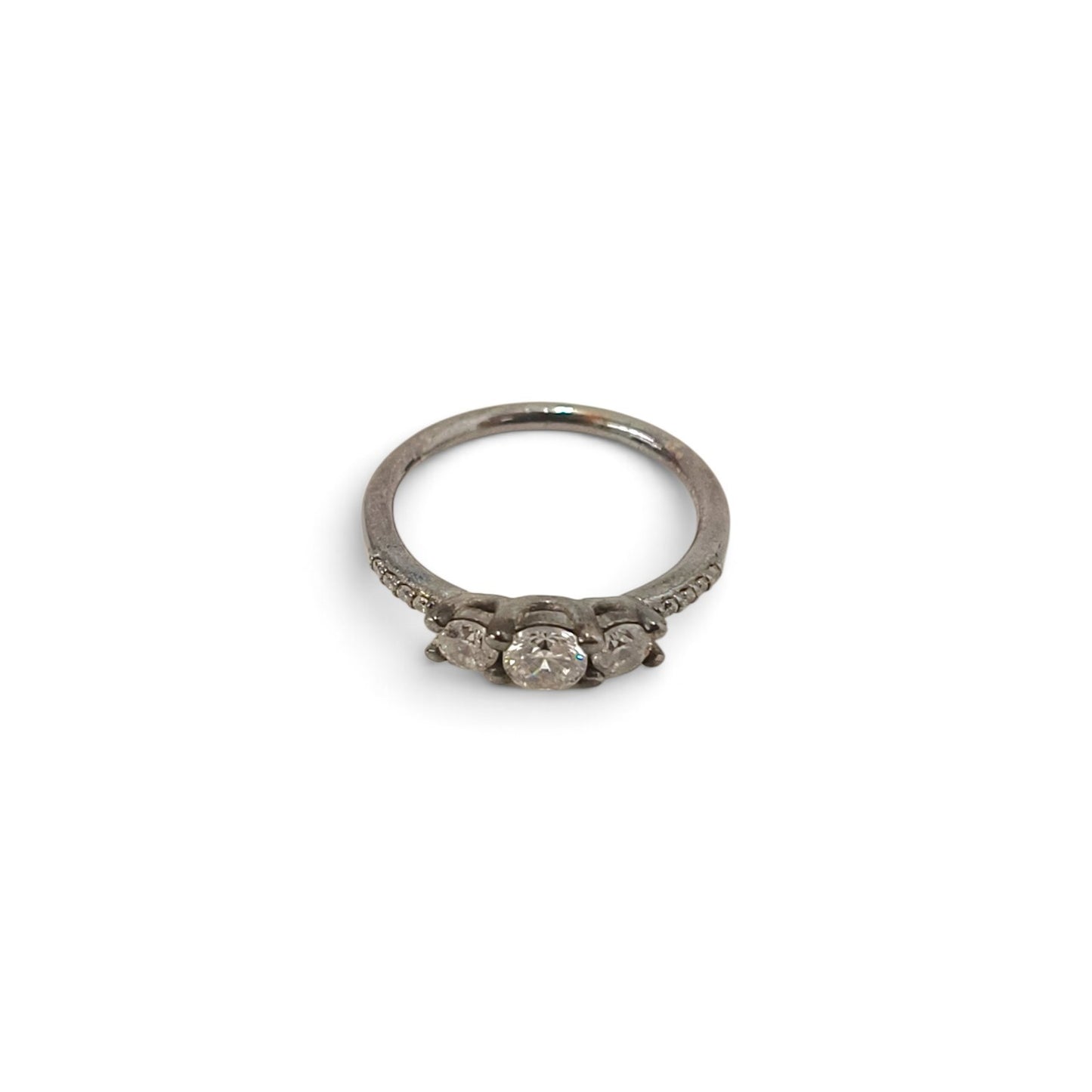 Ring PANDORA Silver Clear Three Stone Rank B