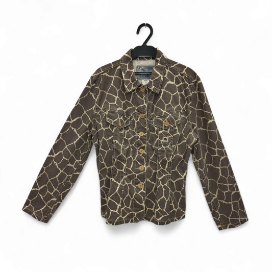 KENZO JEANS Jacket Size M Lady's Brown Vintage *90's Katsushika Hokusai tag