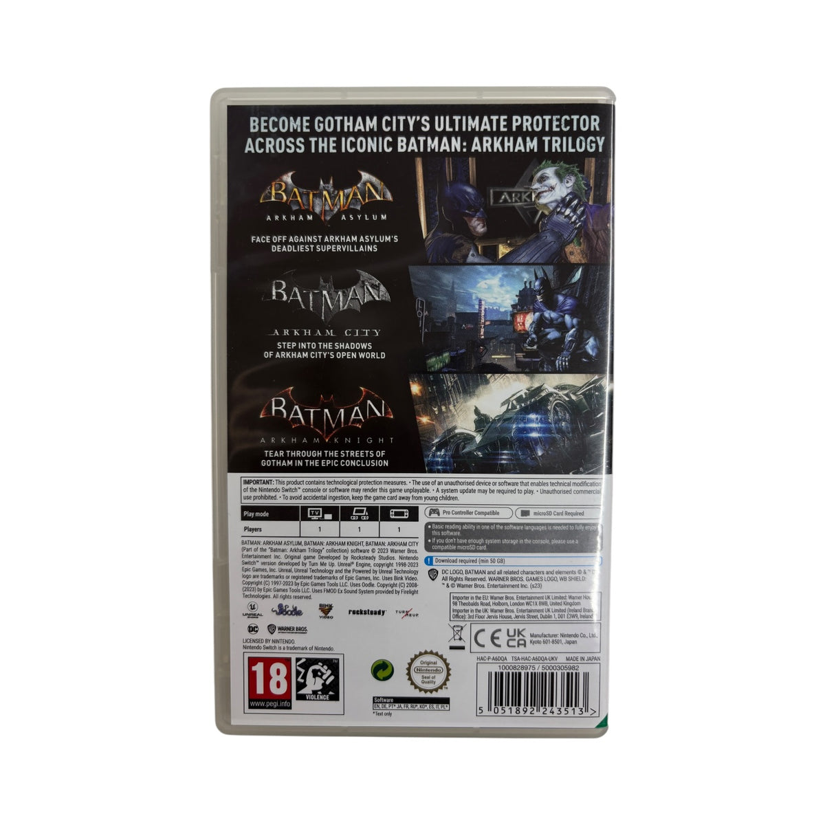 HOBBY BATMAN ARKHAM TRILOGY SWITCH 1 SOFT