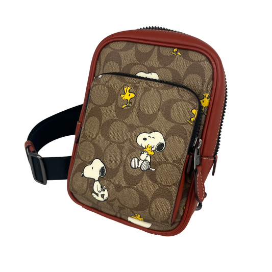 COACH ShoulderBag CE600QBE7V Rank (B) Brown And Red Unisex X Peanuts