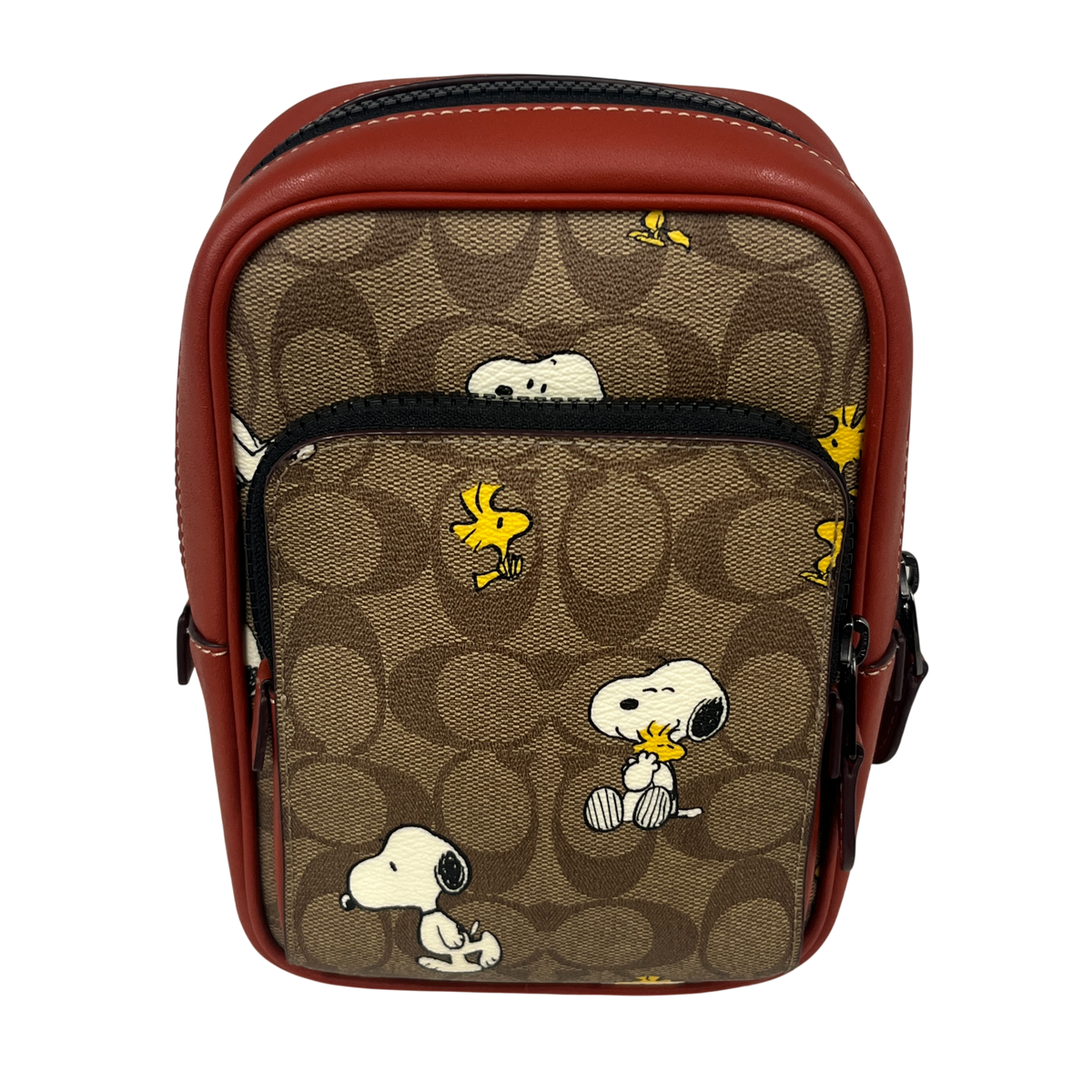 COACH ShoulderBag CE600QBE7V Rank (B) Brown And Red Unisex X Peanuts