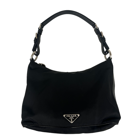 PRADA Handbag RD8VMT Rank (B) Black Stain 10/7 PRADA LOGO NYLON HORO VINTAGE