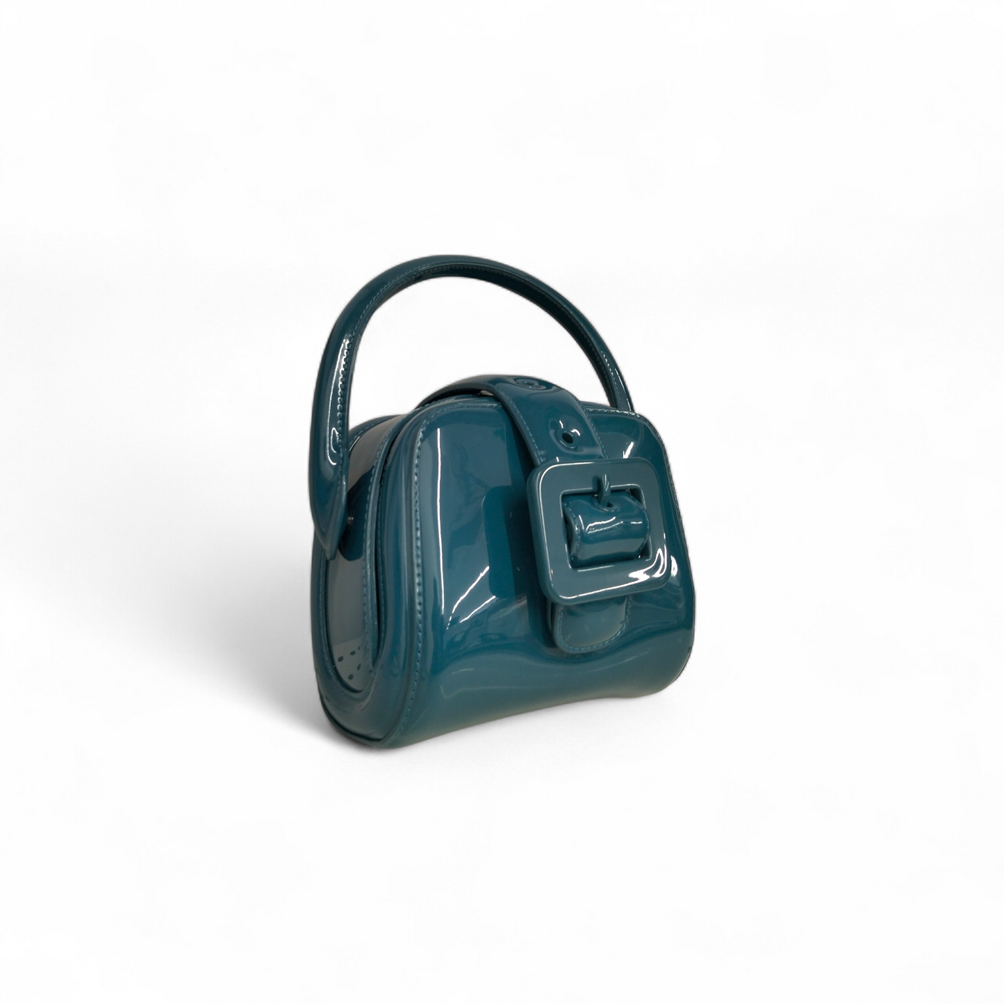 CHARLES & KEITH Handbag 50160110 Green Lula Patent Belted Bag Rank (A)