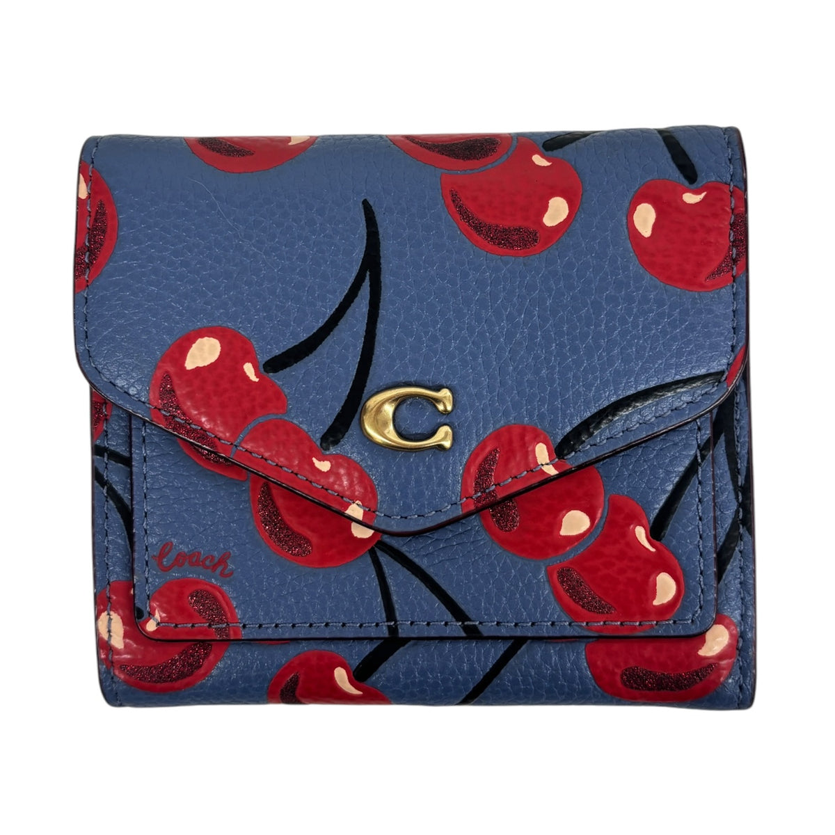 COACH Wallet CA160 Navy Cherry Scratch