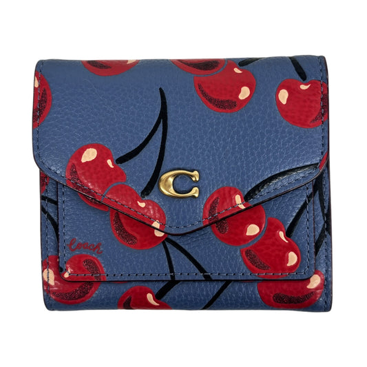 COACH Wallet CA160 Navy Cherry Scratch