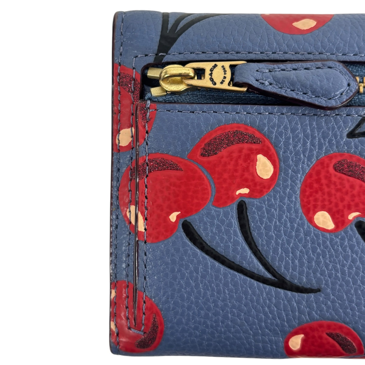 COACH Wallet CA160 Navy Cherry Scratch