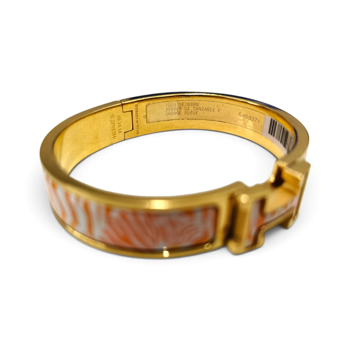 HERMES Bracelet Orange Clic H Rank B