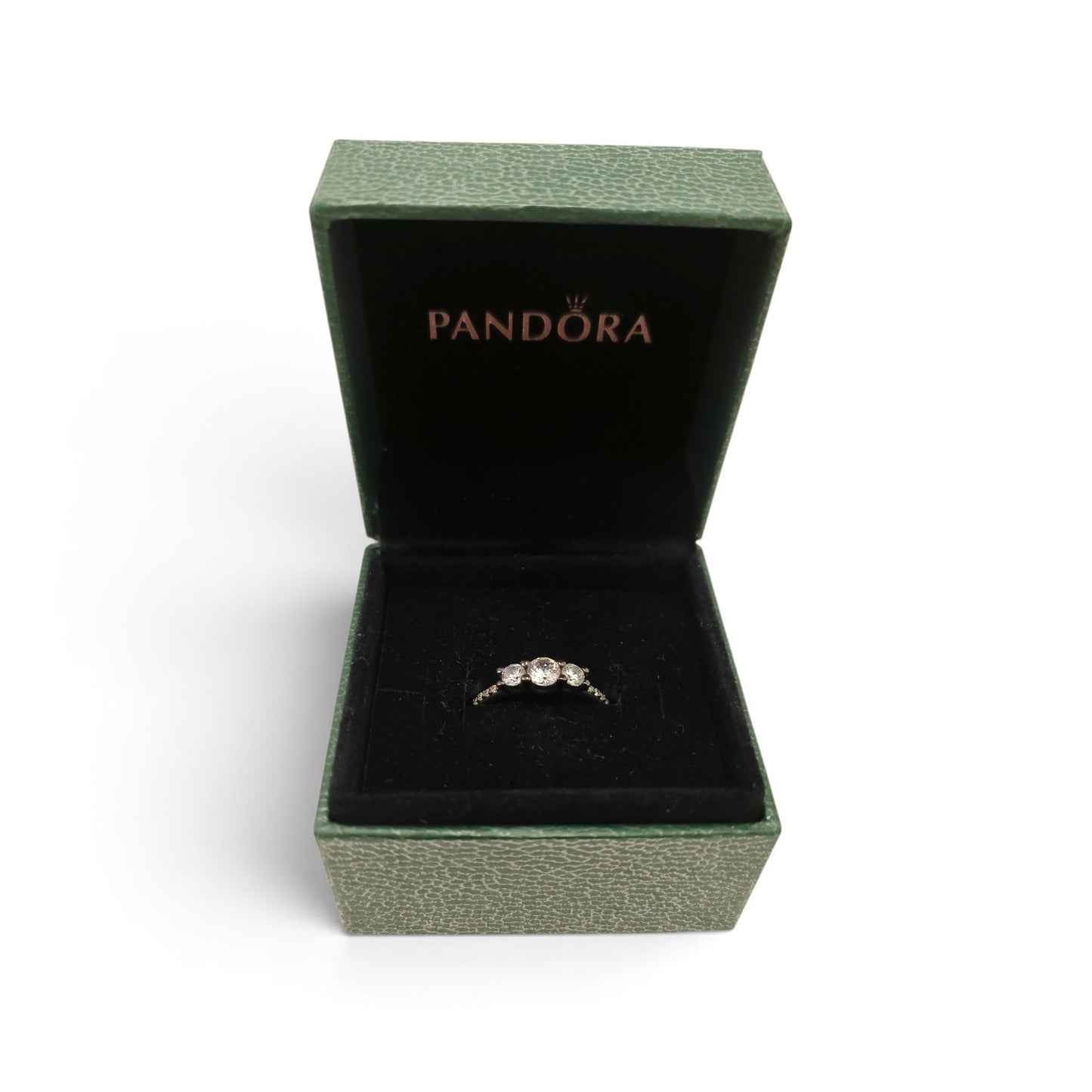 Ring PANDORA Silver Clear Three Stone Rank B