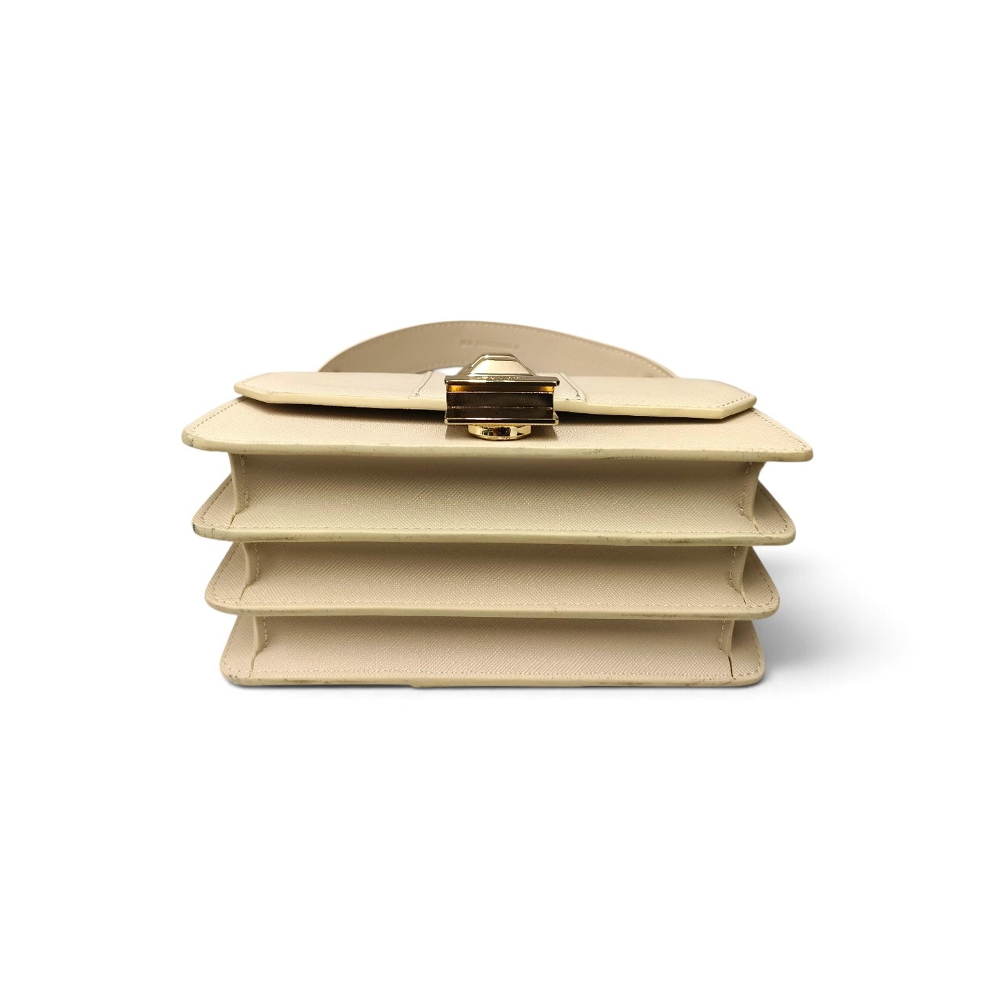 A TREASURE BOX 2WAY Bag Ivory *Stain* Rank B