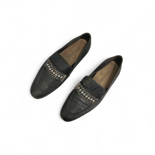 CHANEL Loafers 37C Lady's Black AG33155 Rank (B)