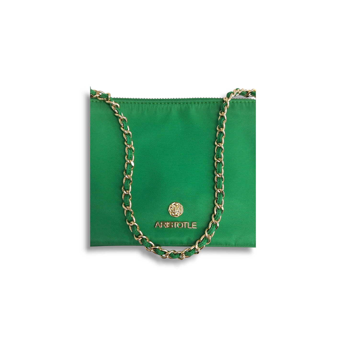 ARISTOTLE Shoulder Bag Green Nylon Teen Pouch Rank B