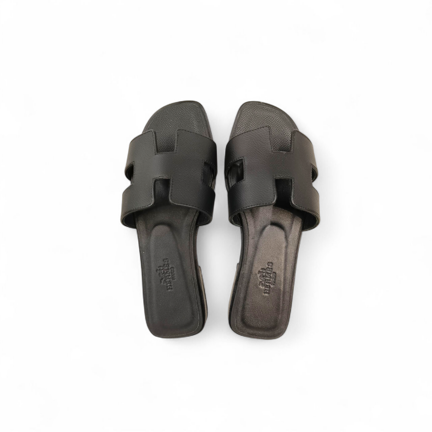 HERMES Sandal Size 35 Lady's Black ORAN HC 0210 *Stain* Rank B