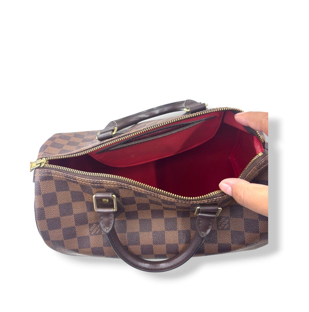 LOUIS VUITTON Handbag Damier N41531 Brown MB1134 Speedy 30 *stain/Scratch* Rank (B)