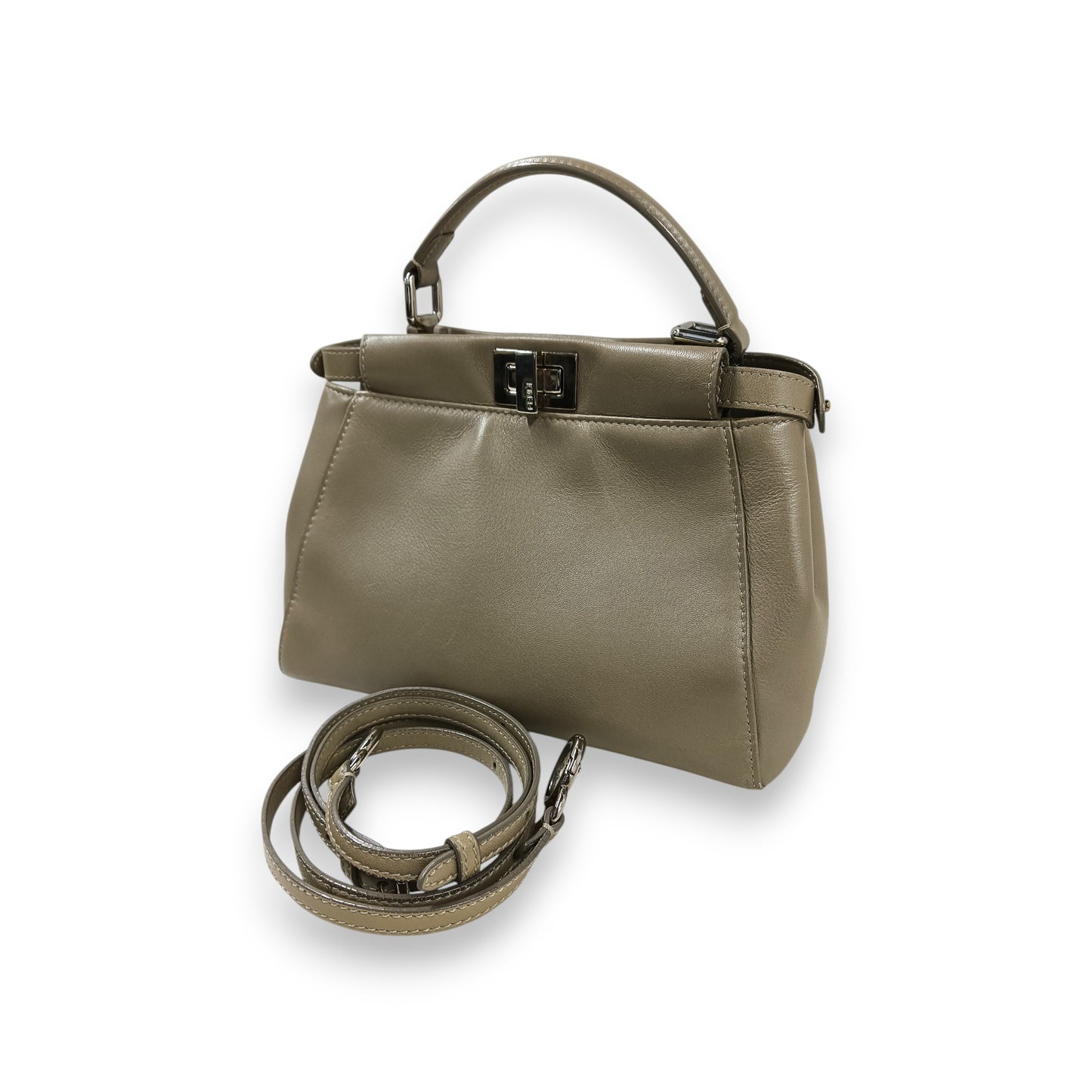 FENDI 2WAY Bag Peekaboo Mini 8BN244 Rank(B) Beige Scratch
