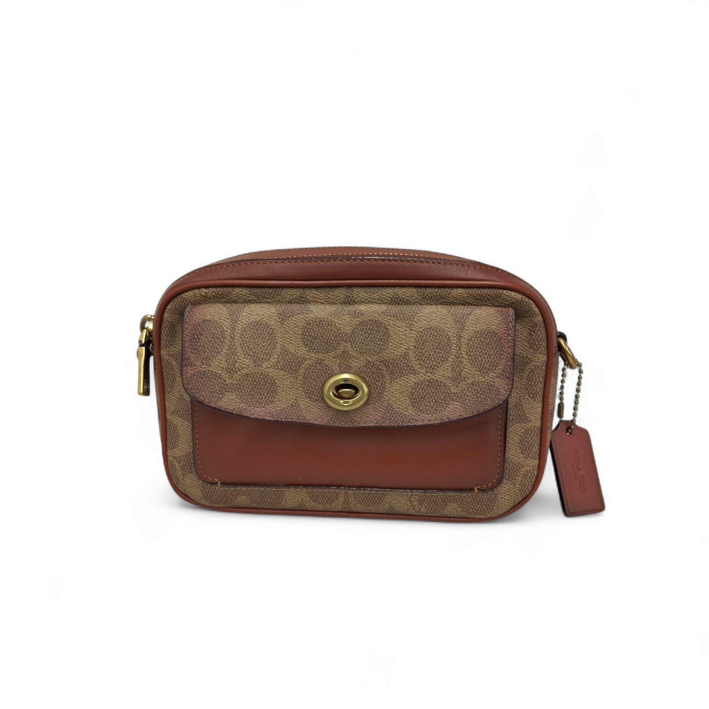 COACH Shoulder Bag CO694 Brown Rank B