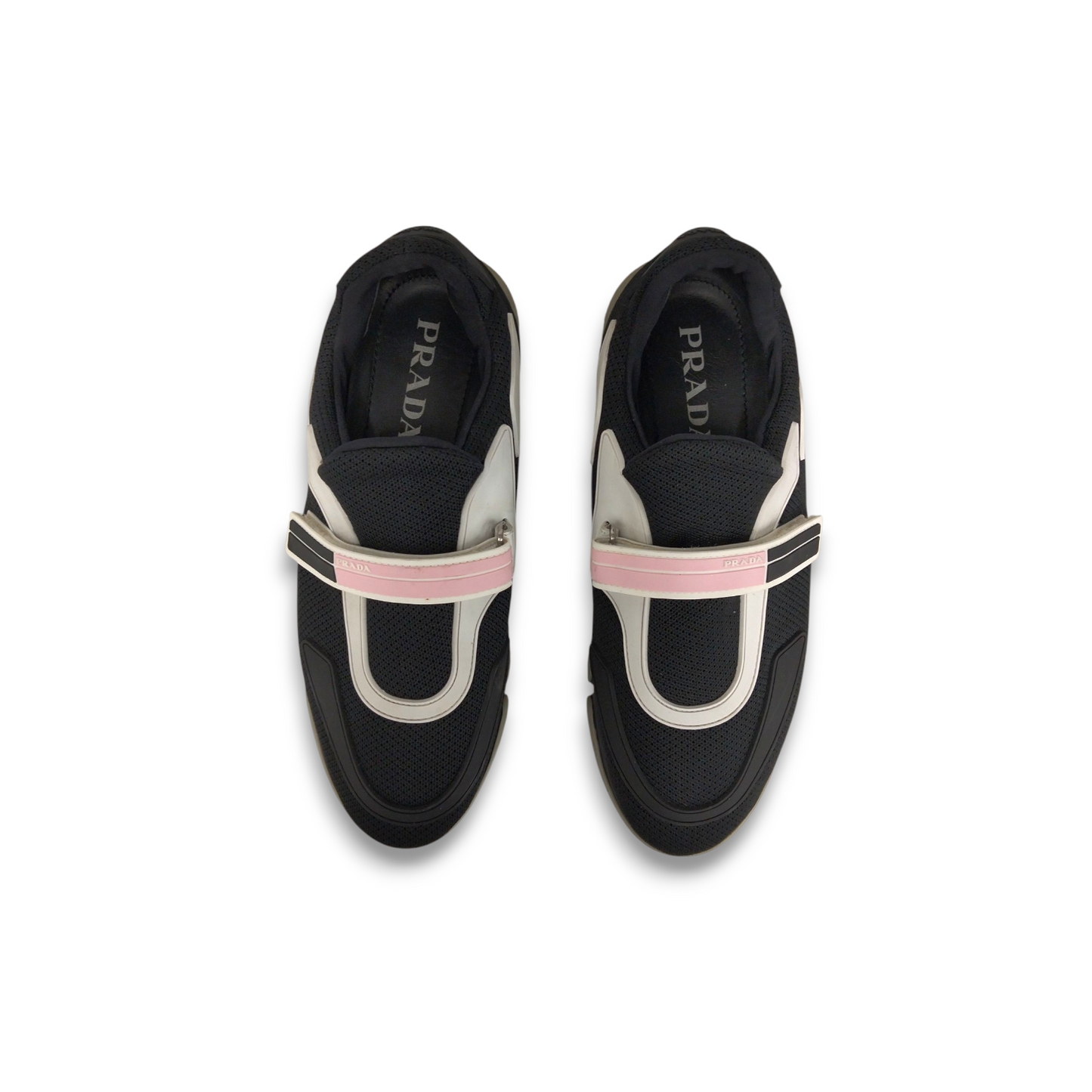 PRADA Sneaker 38 1/2 293 Lady's Black And Pink Rank B