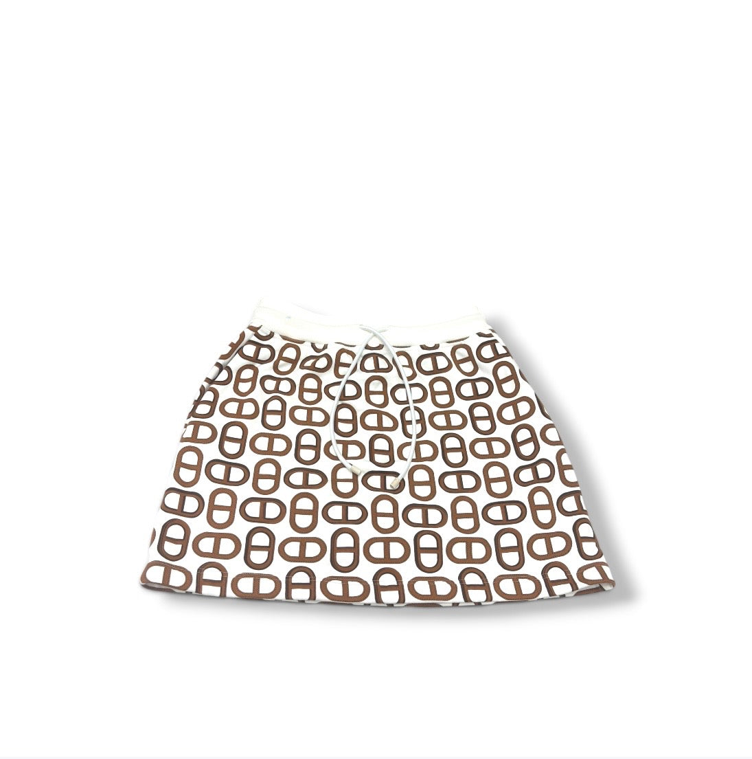 HERMES SKIRT LADY'S SIZE 38 IVORY STAIN/DAMAGE 4E4316DD RANK (B)