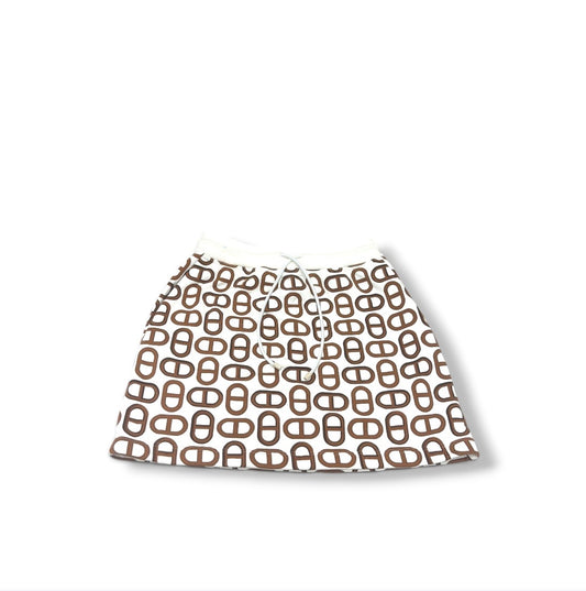 HERMES SKIRT LADY'S SIZE 38 IVORY STAIN/DAMAGE 4E4316DD RANK (B)