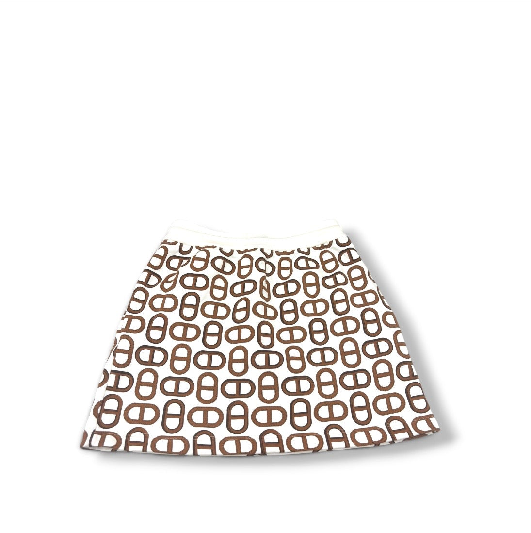 HERMES SKIRT LADY'S SIZE 38 IVORY STAIN/DAMAGE 4E4316DD RANK (B)