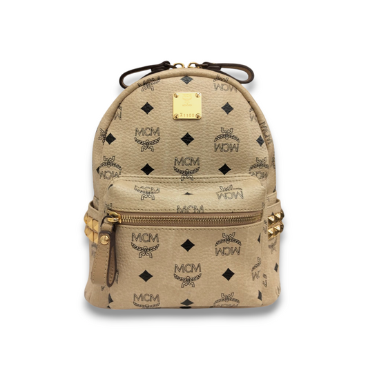 MCM Backpack MMK3AVE41IG001 Beige *Stain* Rank B