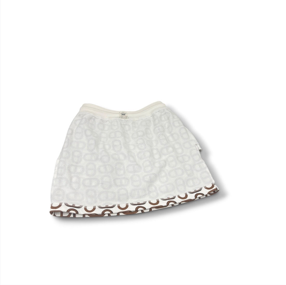 HERMES SKIRT LADY'S SIZE 38 IVORY STAIN/DAMAGE 4E4316DD RANK (B)