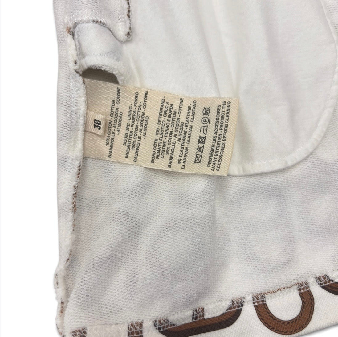 HERMES SKIRT LADY'S SIZE 38 IVORY STAIN/DAMAGE 4E4316DD RANK (B)