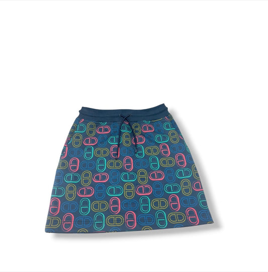 HERMES SKIRT LADY'S SIZE 36 NAVY 4E4316DD RANK (AB)