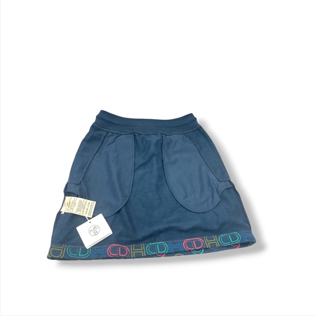 HERMES SKIRT LADY'S SIZE 36 NAVY 4E4316DD RANK (AB)